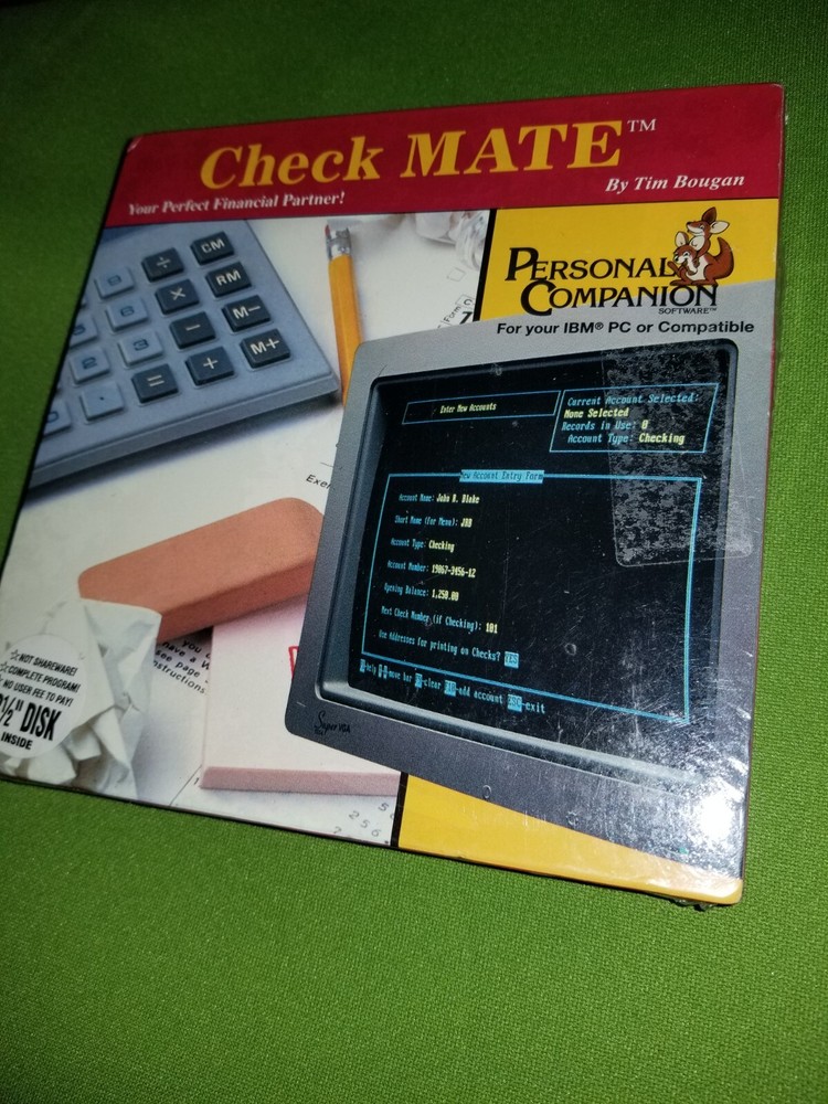 Check Mate SEALED 3.5 Disk Personal Companion PC IBM Software