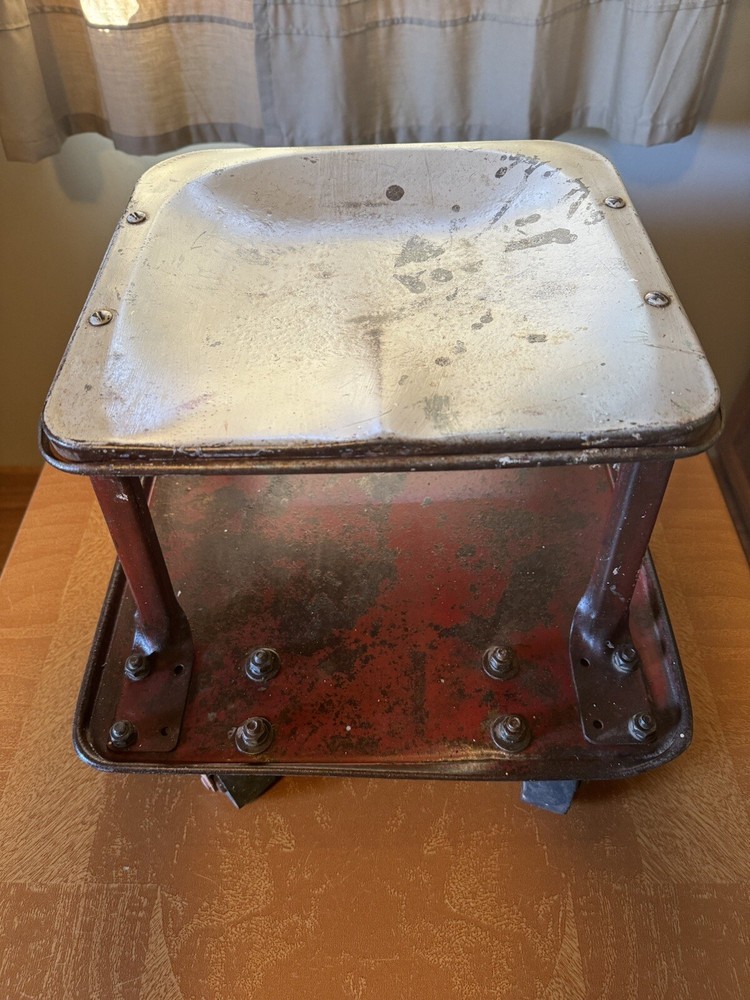 Vintage Mechanic Roll Around Metal Stool