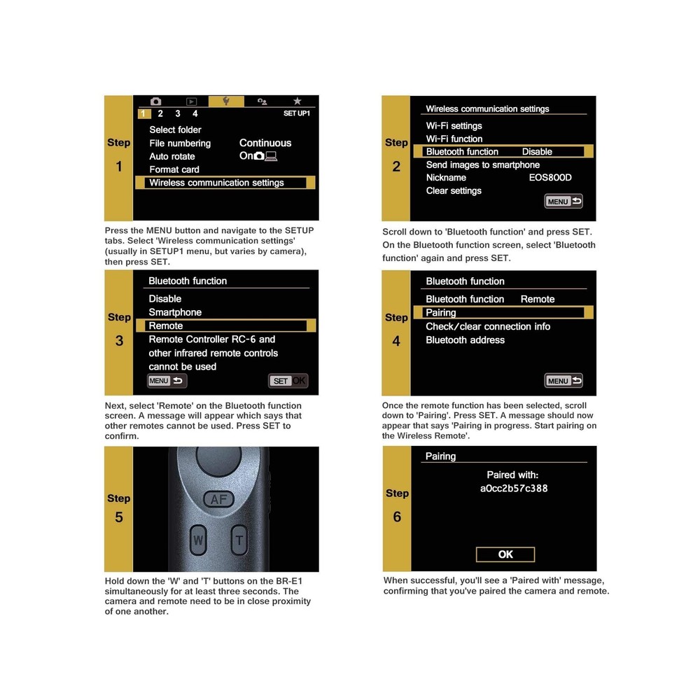 Camera Remote Control Wireless Shutter Release for Canon EOS Rebel SL2, SL3, ...