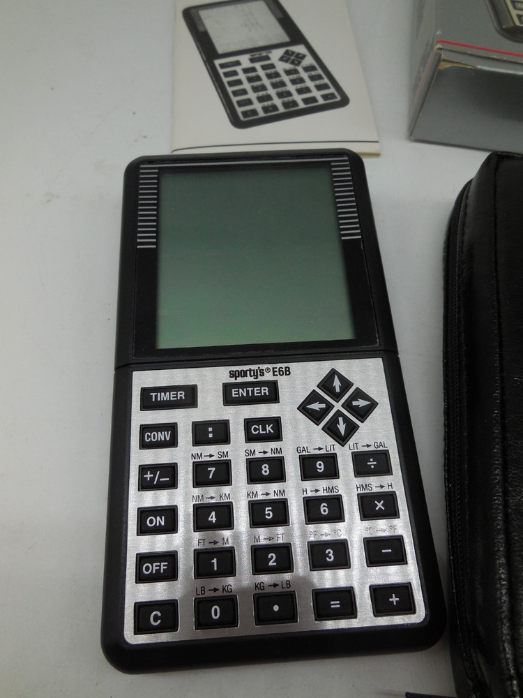 N13 Sporty’s Electronic E6B Flight Computer with box case and instuctions