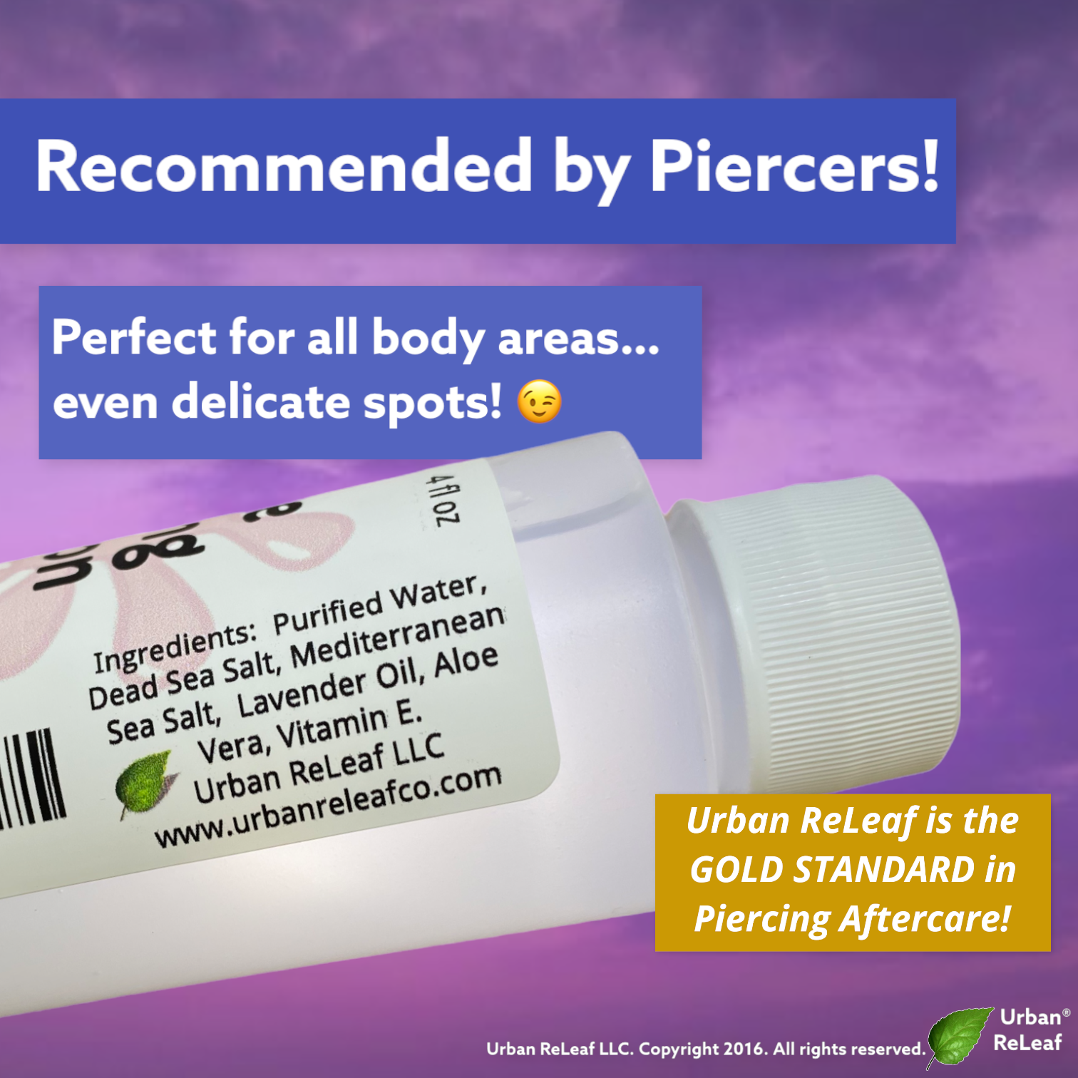Urban ReLeaf Gentle Piercing Solution! Nipples Aftercare Private Sensitive Spots
