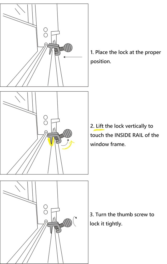 Single Small Sliding Window Security Lock Aluminum White Coated 4 Pack Made