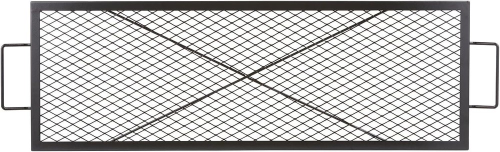 44" Fire Pit Grill Grate Rectangle Heavy Duty Campfire BBQ Cooking Grid w/Handle