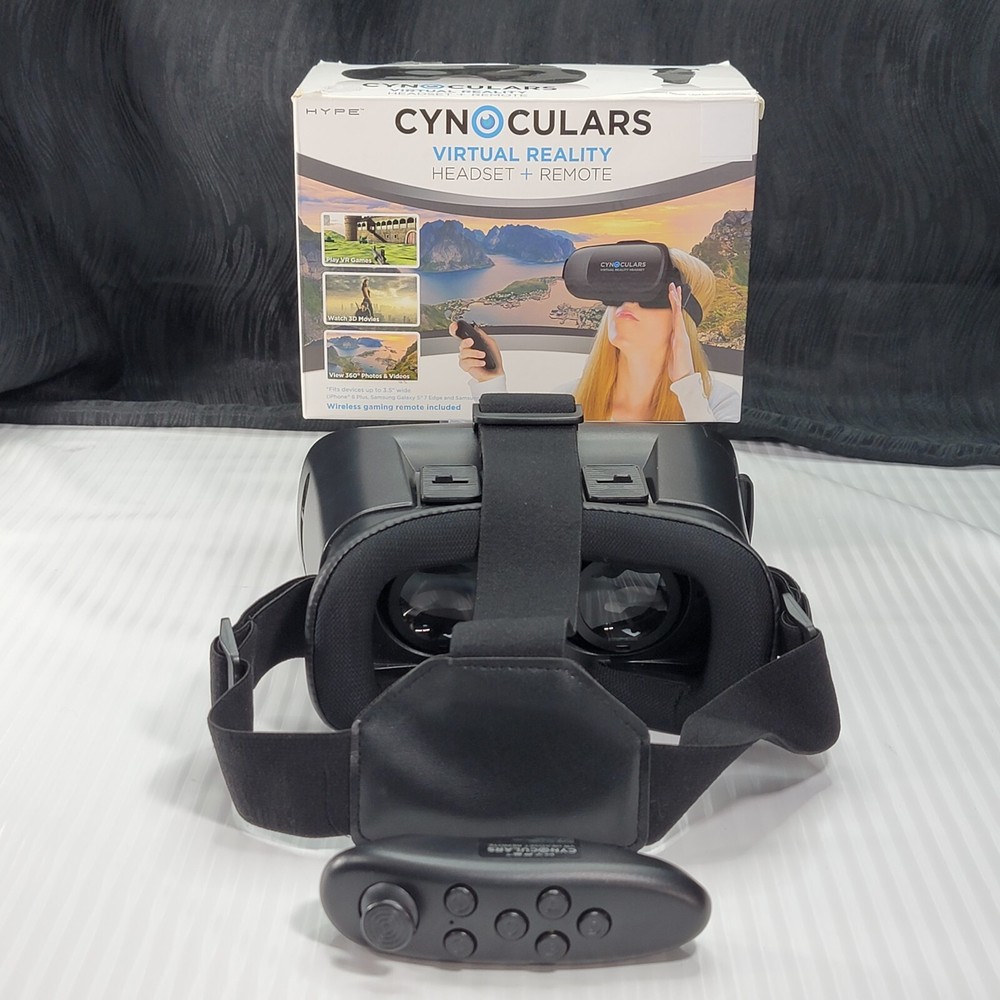 Cynoculars Virtual Reality 3D Headset Wireless - Gaming Remote Compatible