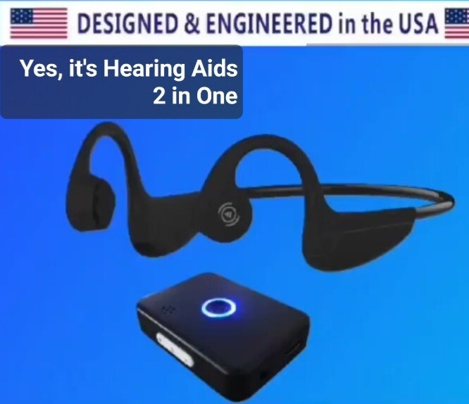 Bone Conduction Hearing Aid With Remote Sound Transmitter/Microphone. 2 In One