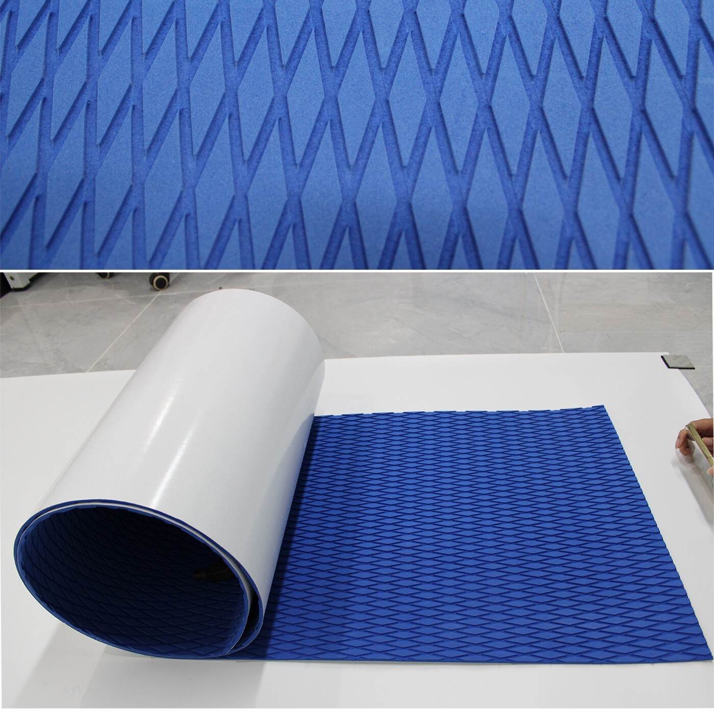 Blue EVA Foam Boat Flooring Sheet Mat 5mm Diamond Deck Grip Jet ski Traction Pad