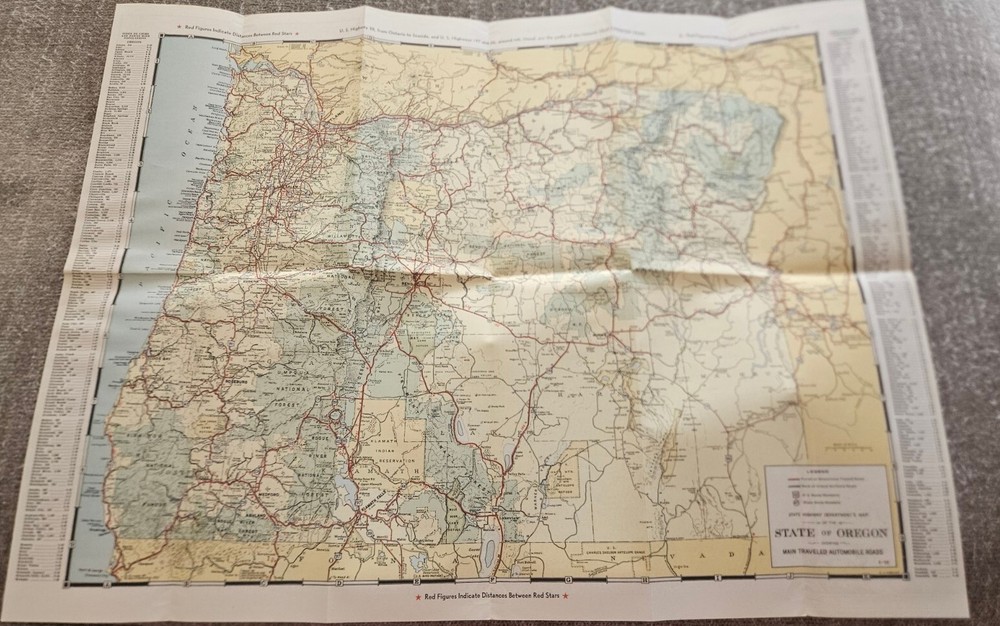 1952 Oregon State Highway Commission Road Map