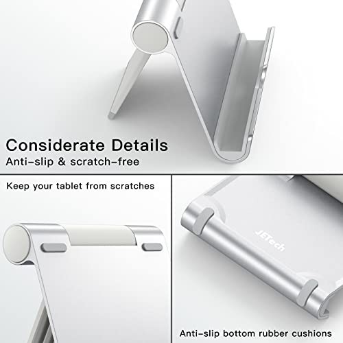 Tablet Stand, Adjustable Portable Desktop Holder, Foldable Dock for Silver