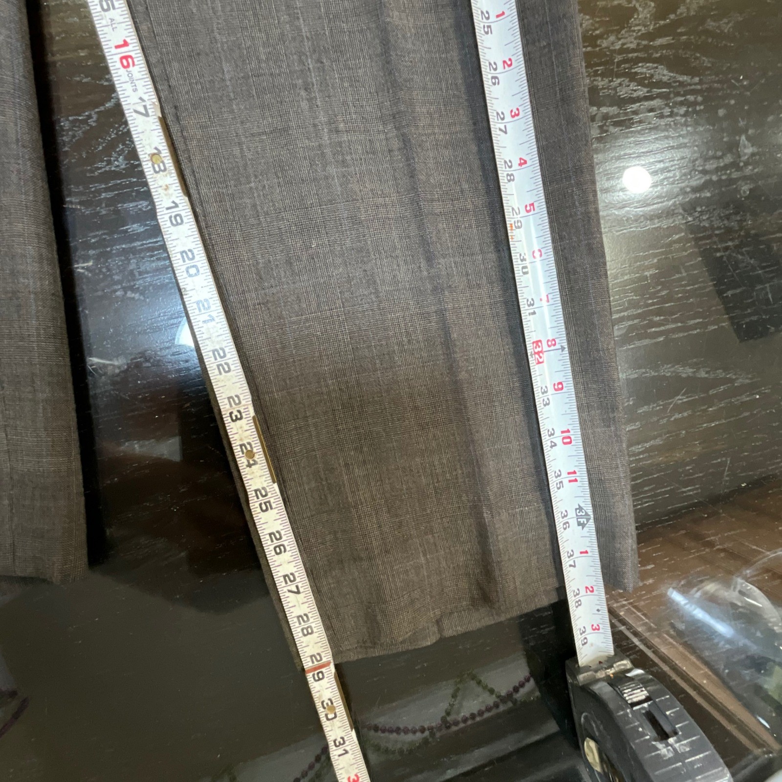 Lauren Ralph Lauren Mens 42R Slim Fit Grey Glen Check Wool Black Label 2 Pc Suit