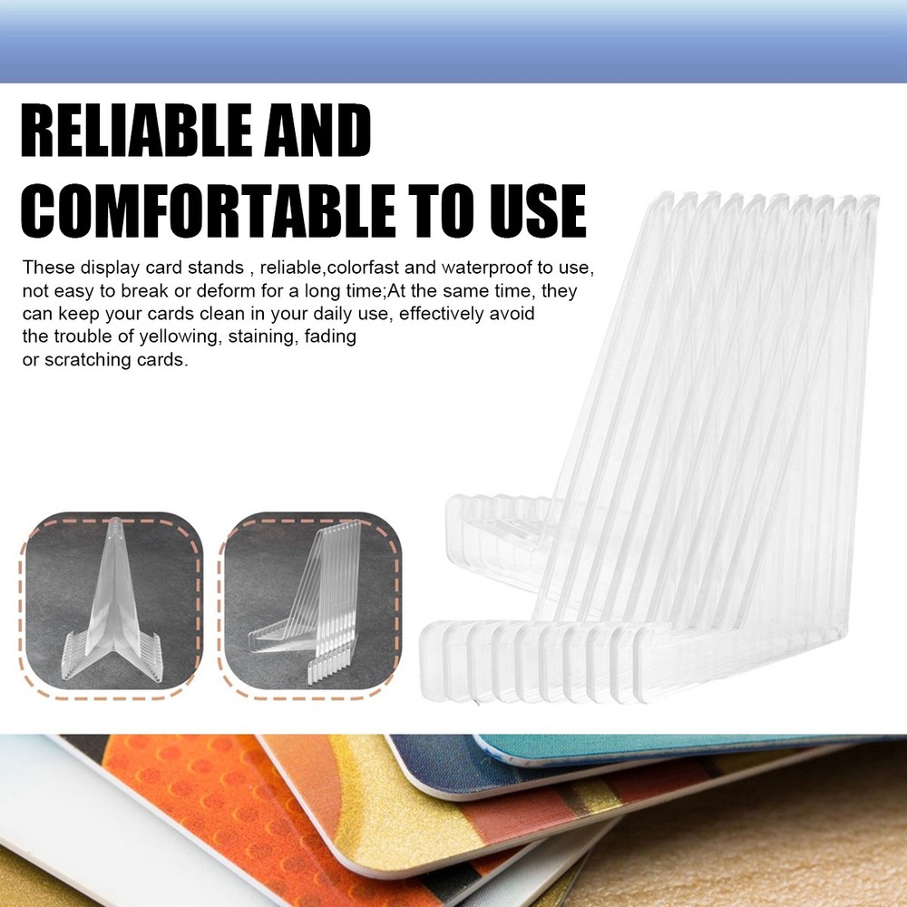10 PCS Triangular Clear PS Display Stand Space-Saving Holder for Cards Coins New