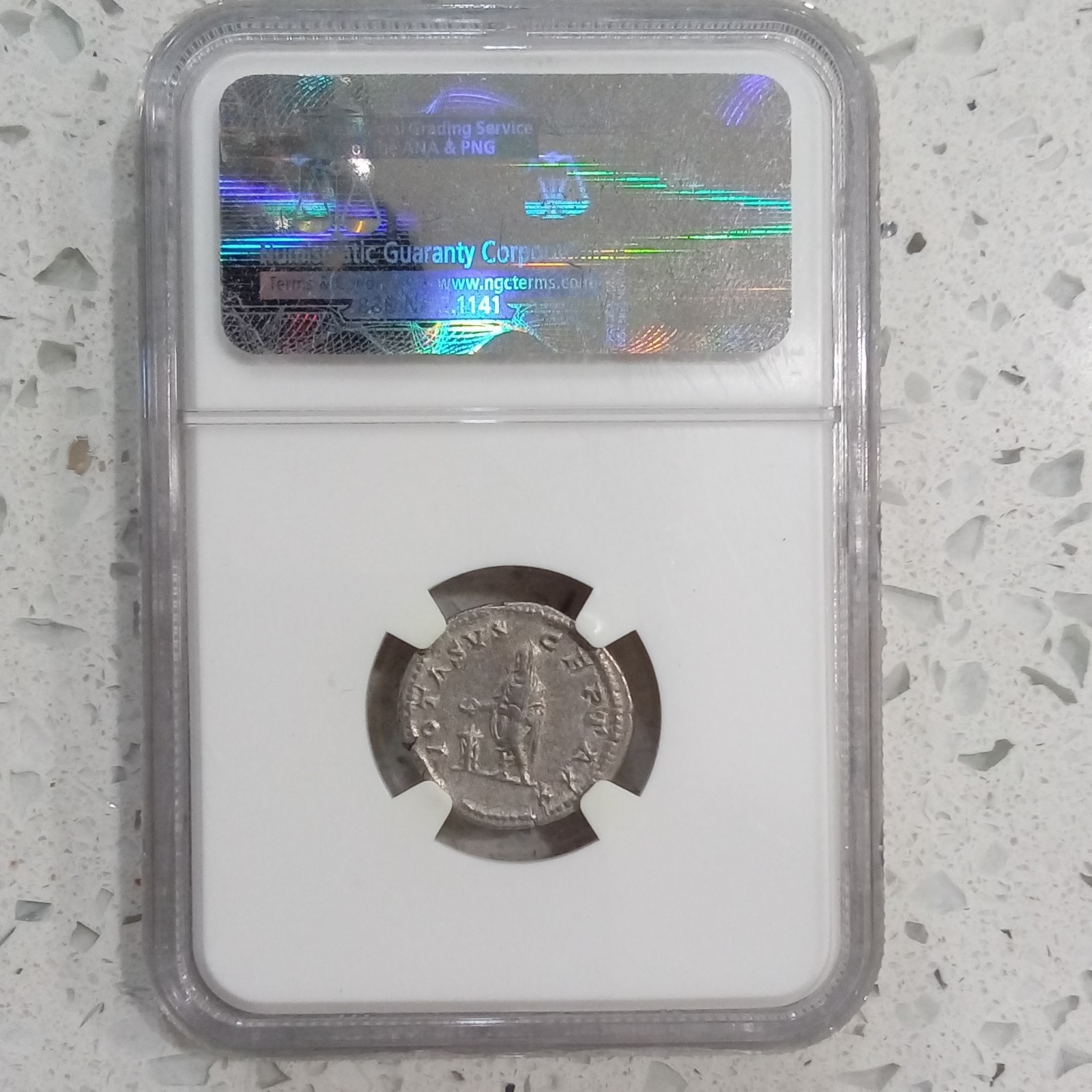 Septimius Severus Denarius NGC Ch VF AD 193-211 Silver Emperor Sacrificing