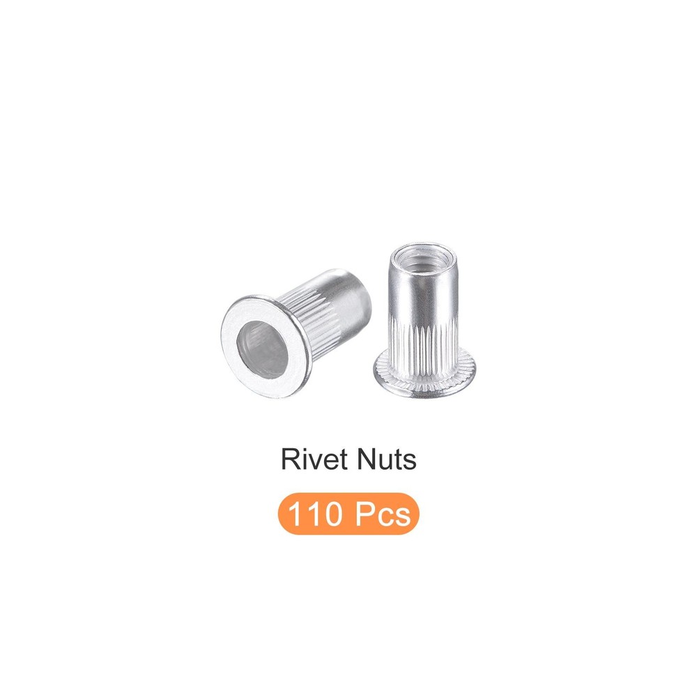Rivet Nuts (M5) 110Pcs, Aluminum Alloy Threaded Insert Nuts