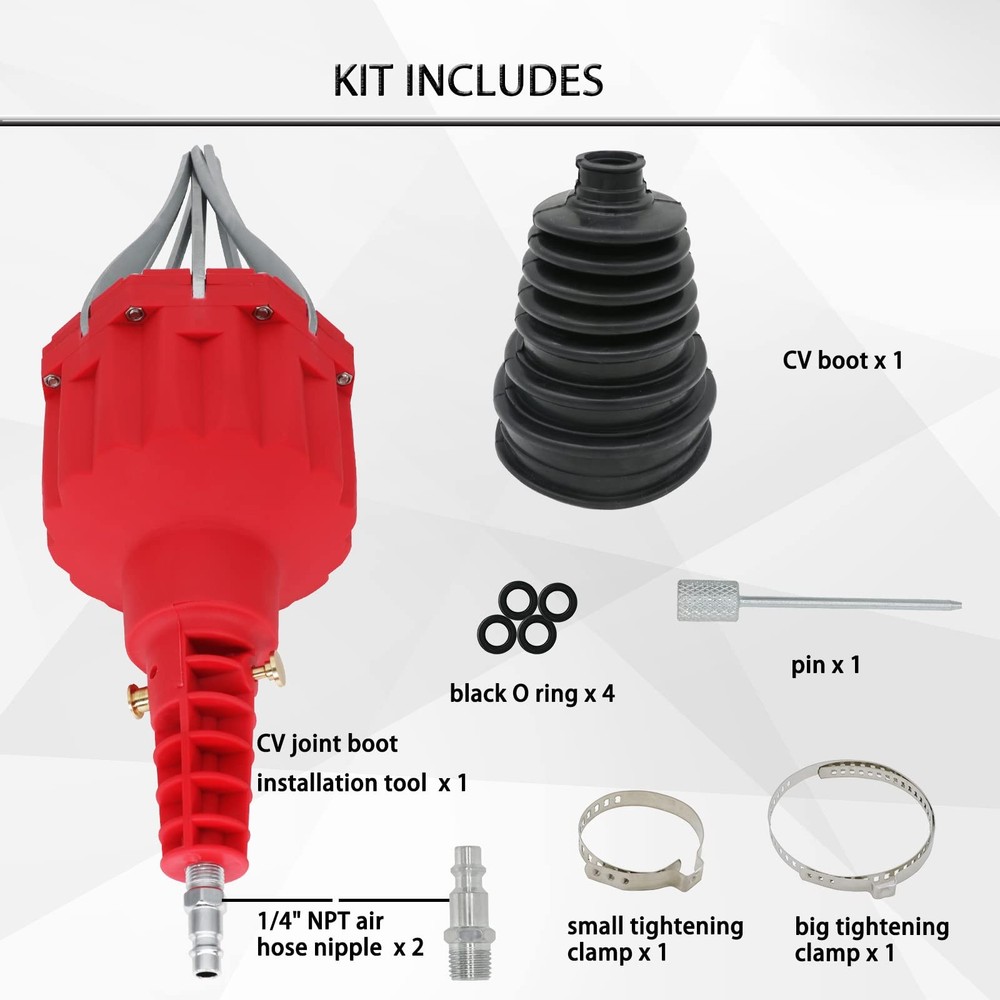 ReluxGo Automotive Universal Pneumatic CV Boot Installation Tools, RED