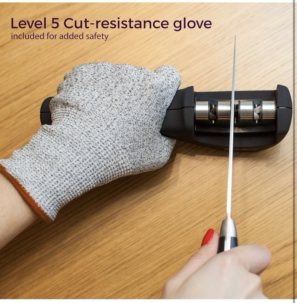 Kitchellence 4-in-1 Three Stage Knife Sharpener Tool New