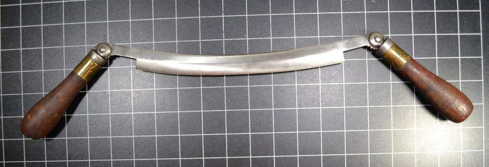 FOLDING DRAW KNIFE - BRASS FERRULES - 10" EDGE