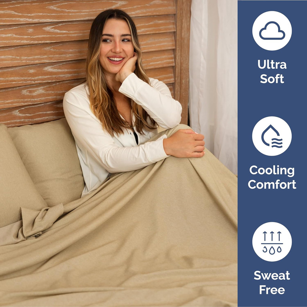 Extra Deep Split King Sheet Set - 7 Piece Breathable & Cooling Sheets - Hotel Lu