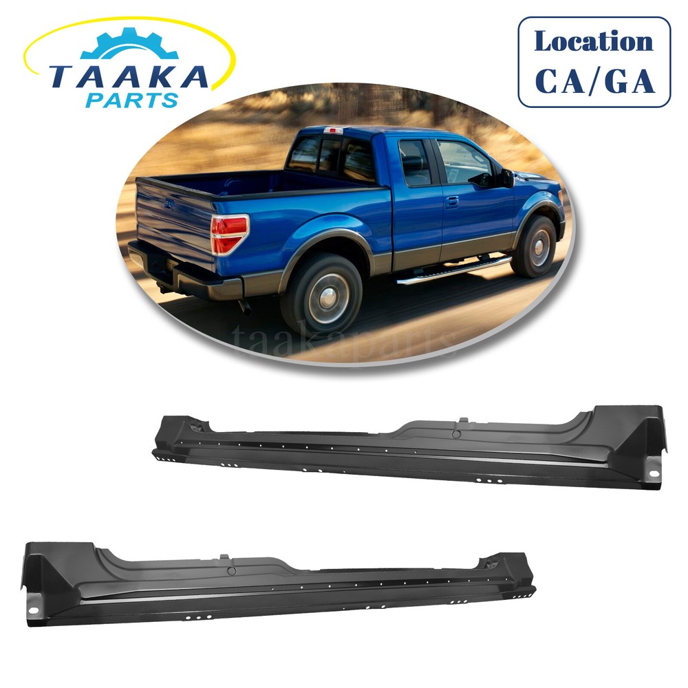 Outer Rocker Panels  For 2009-2014 Ford F-150 Truck Super/ Extended Cab LH+RH