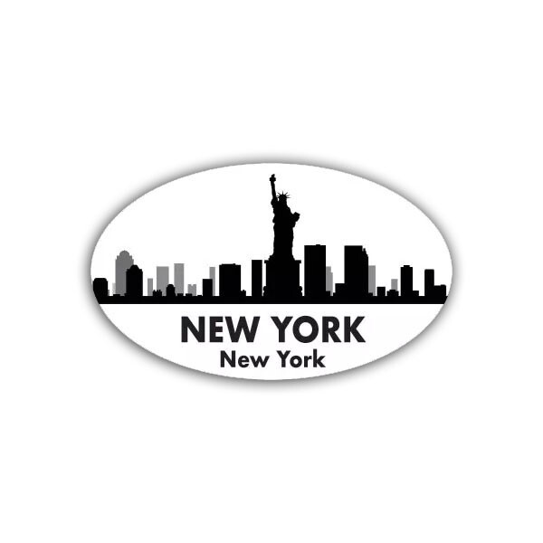 Oval New York Skyline Sticker Decal