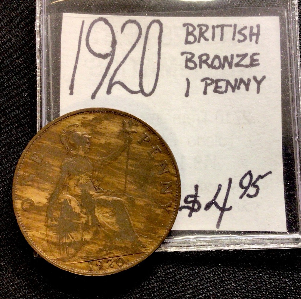 1920 British Bronze 1 Penny! ENN Coins