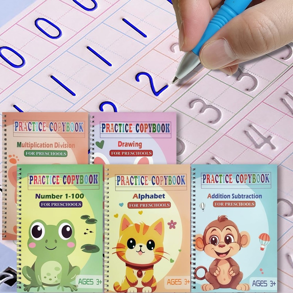 Reusable Grooved Handwriting Workbooks,Magic Copybook,Magic Writing Practice ...