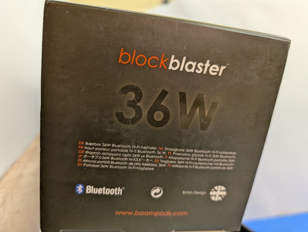 Boompods Blockblaster Big 36 Watt Hi-Fi Bluetooth Wireless Speaker Red