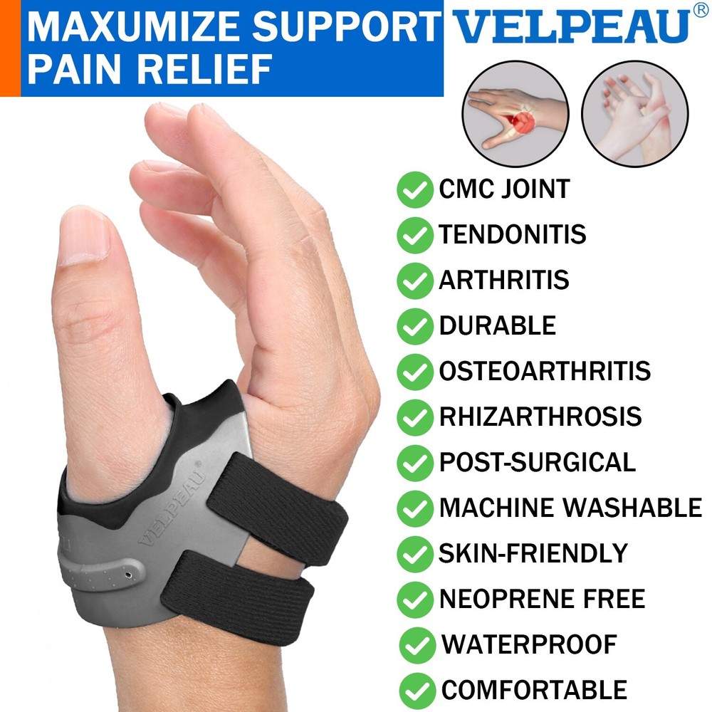 VELPEAU CMC Thumb Brace Joint Support Splint Without Limiting Hand Function