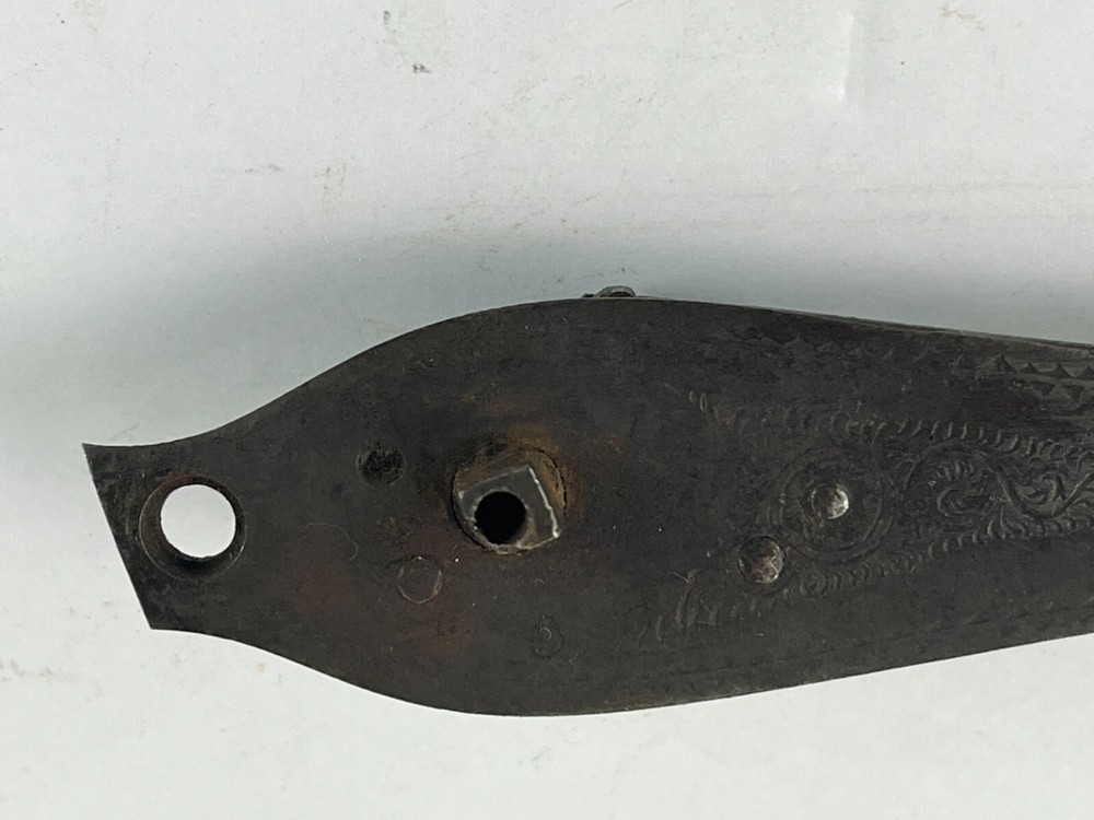 Vtg Side Lock Assembly Main Spring Action Percussion rifle Etched E James & CO