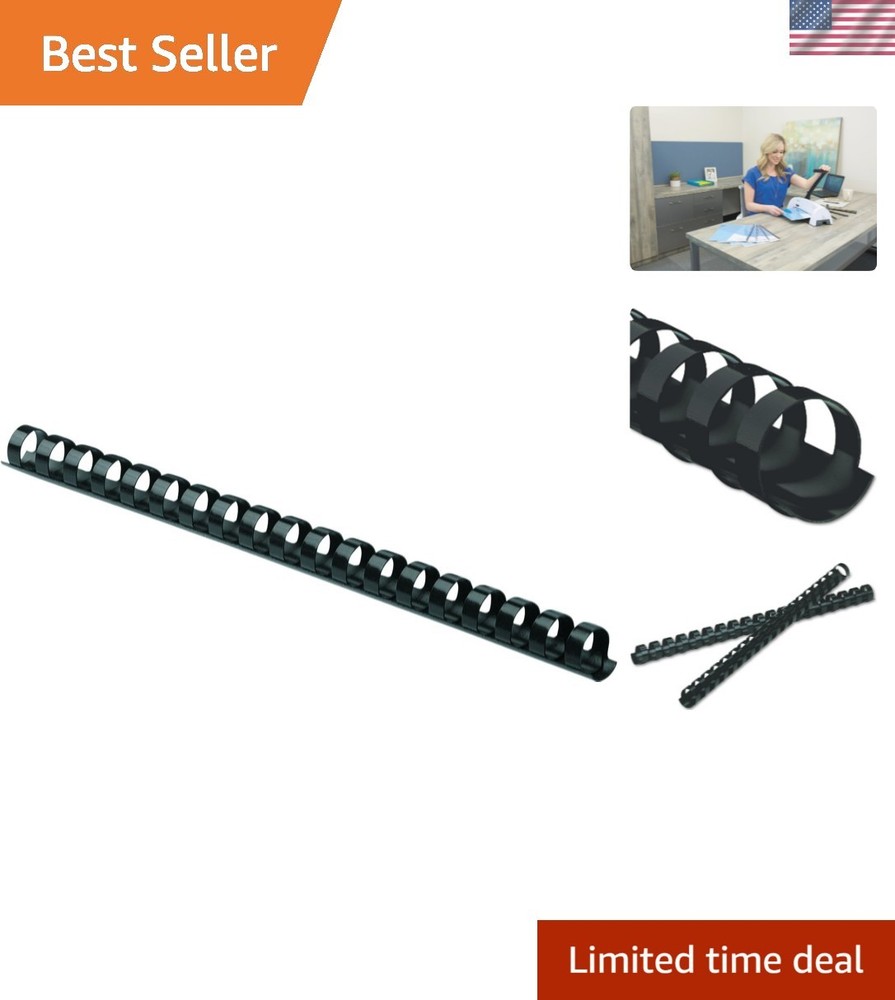 Durable 5/8 Inch Black Binding Combs 25 Pack - Ideal for Reports & Presentations