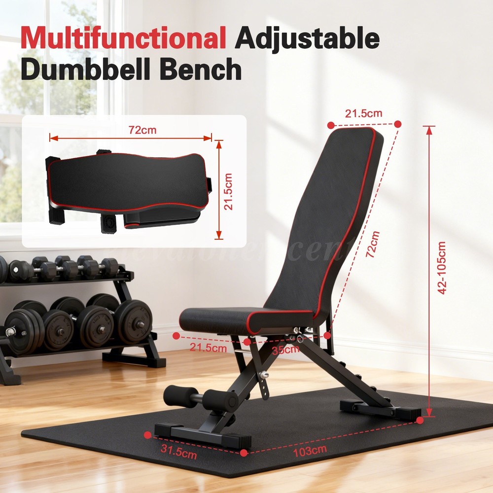 Multifunctional Adjustable Dumbbell Bench, 660LBS Foldable Weight Bench for Gym