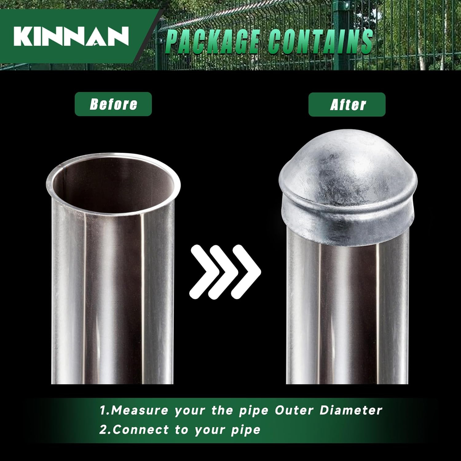 Chain Link Fence Post Caps, 1-3/8In Fence Post Connecting Cap, Galvanized Steel