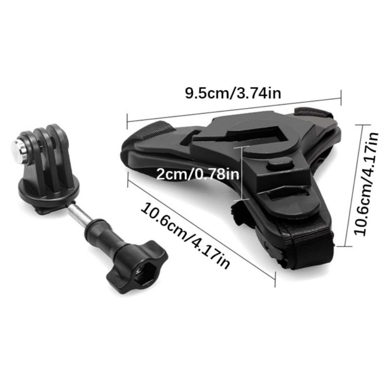 Enhanced View Helmet Mount for Action Cameras Featuring Position Adjustment