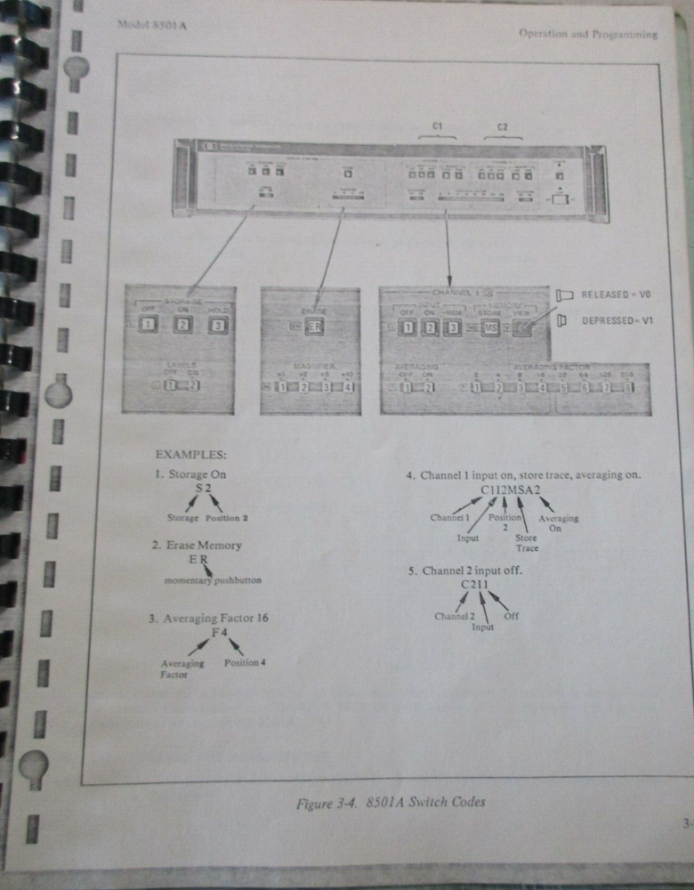 HEWLETT PACKARD HP MODEL 8501A STORAGE-NORMALIZER OPERATING INFORMATION