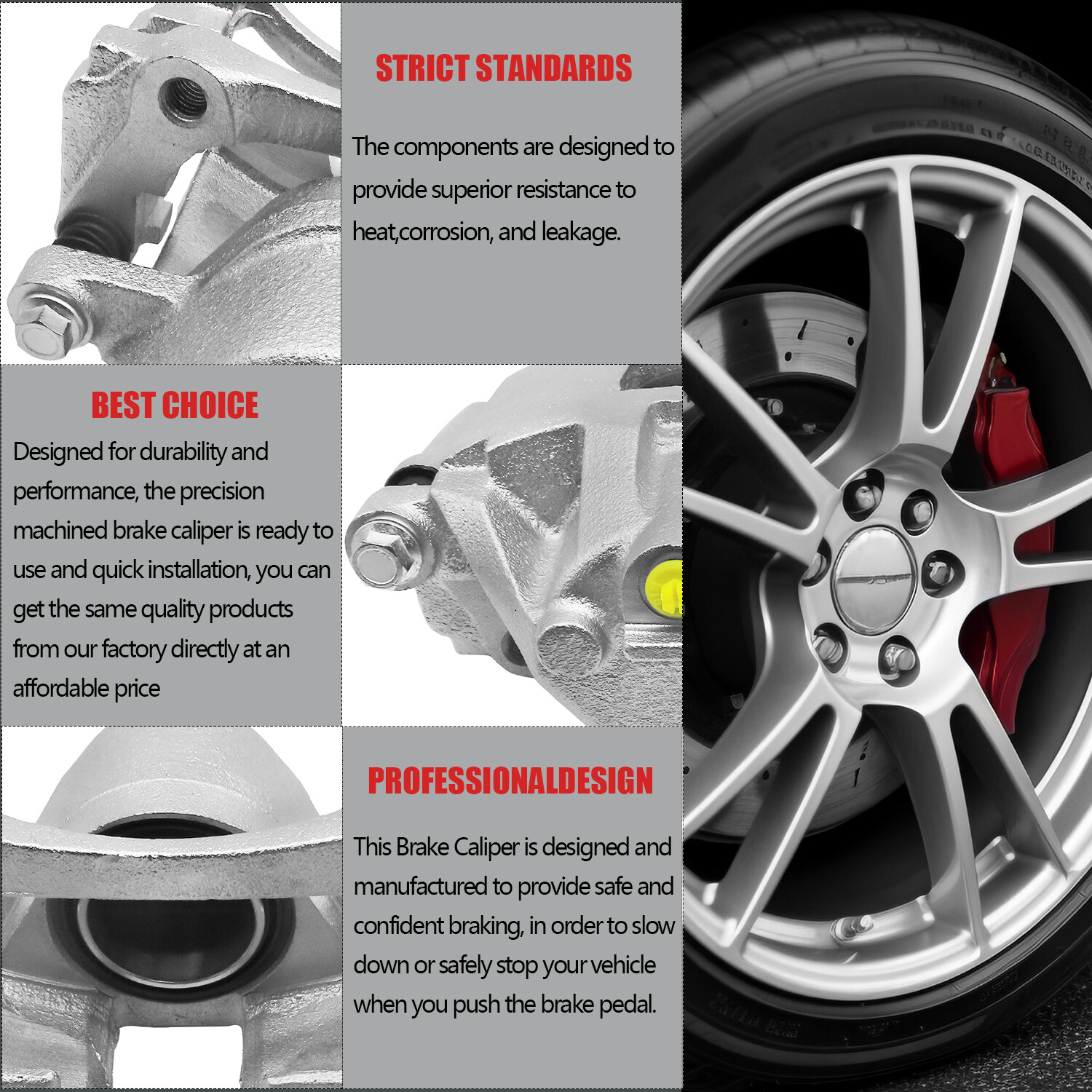 2x Brake Caliper for Chevrolet Camaro Cadillac ATS CTS CT6 Front Left & Right