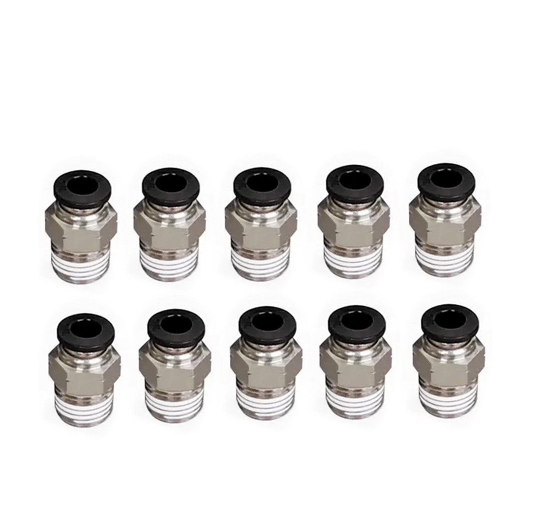 Push to Connect Hose Fitting Straight 3/8" Tube OD to 3/8" NPT Male Thread 10Pcs