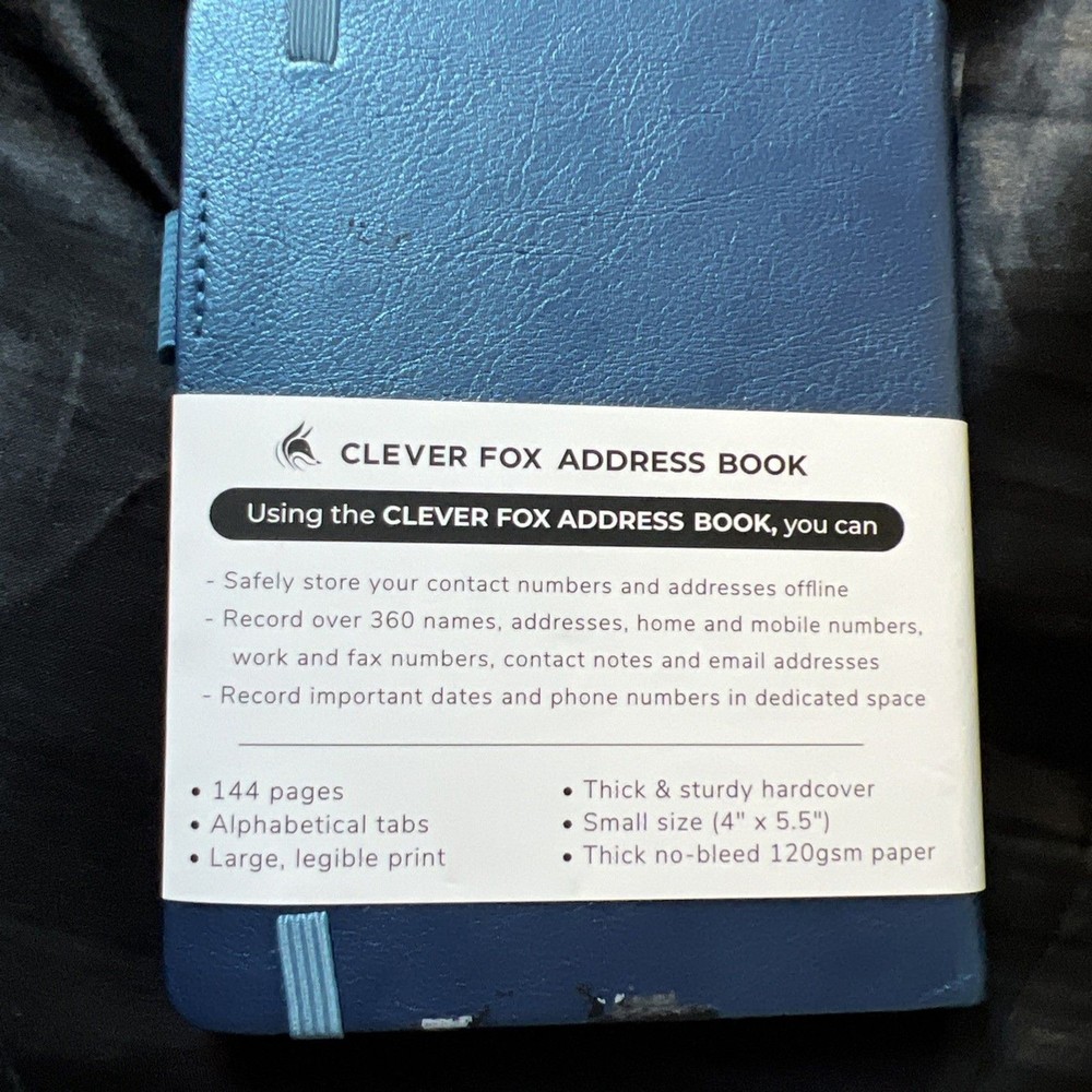 Address Book Clever Fox (Small Size) Blue