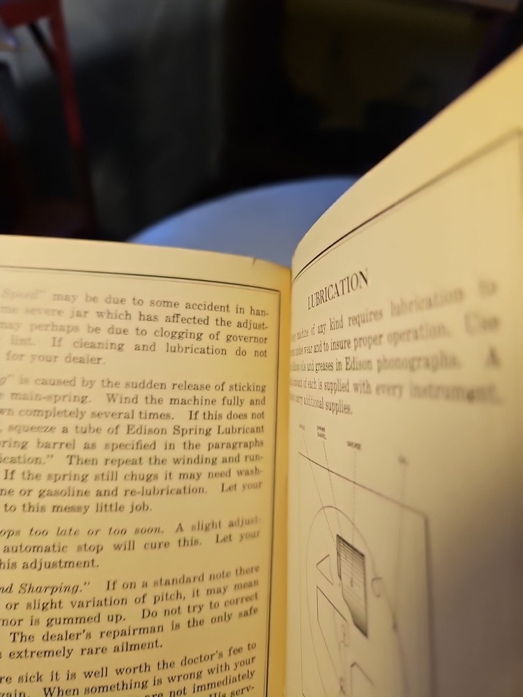 Antique 1927 EDISON PHONOGRAPH Instructions Booklet