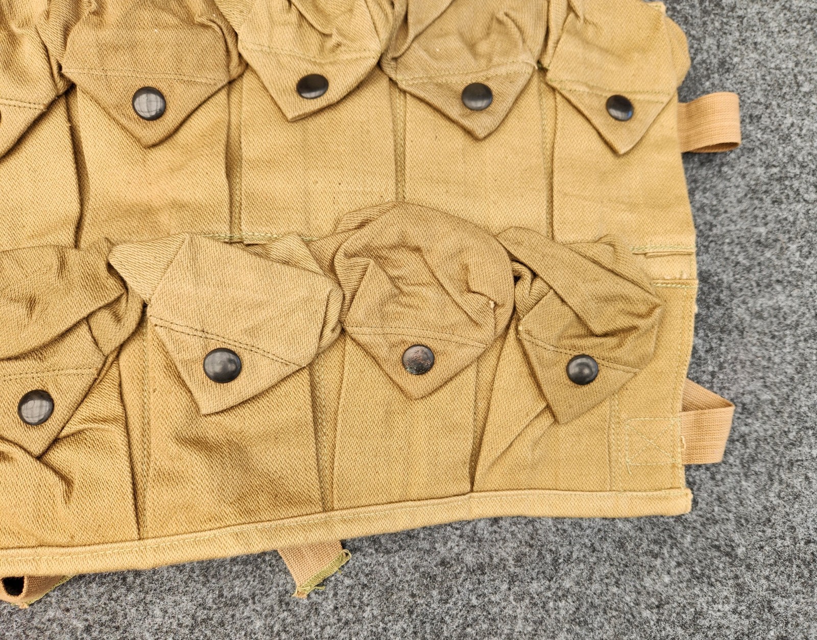 1918 WWI 11 POCKET FIELD GRENADE VEST**UN-ISSUED**INSPECTION STAMP**