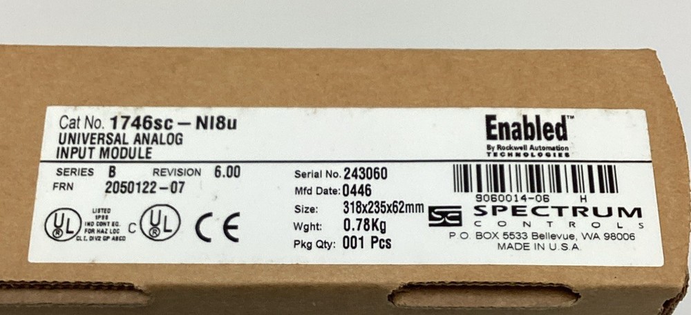Spectrum 1746sc-NI8u 8-Channel Universal Analog Input Module AB Enabled