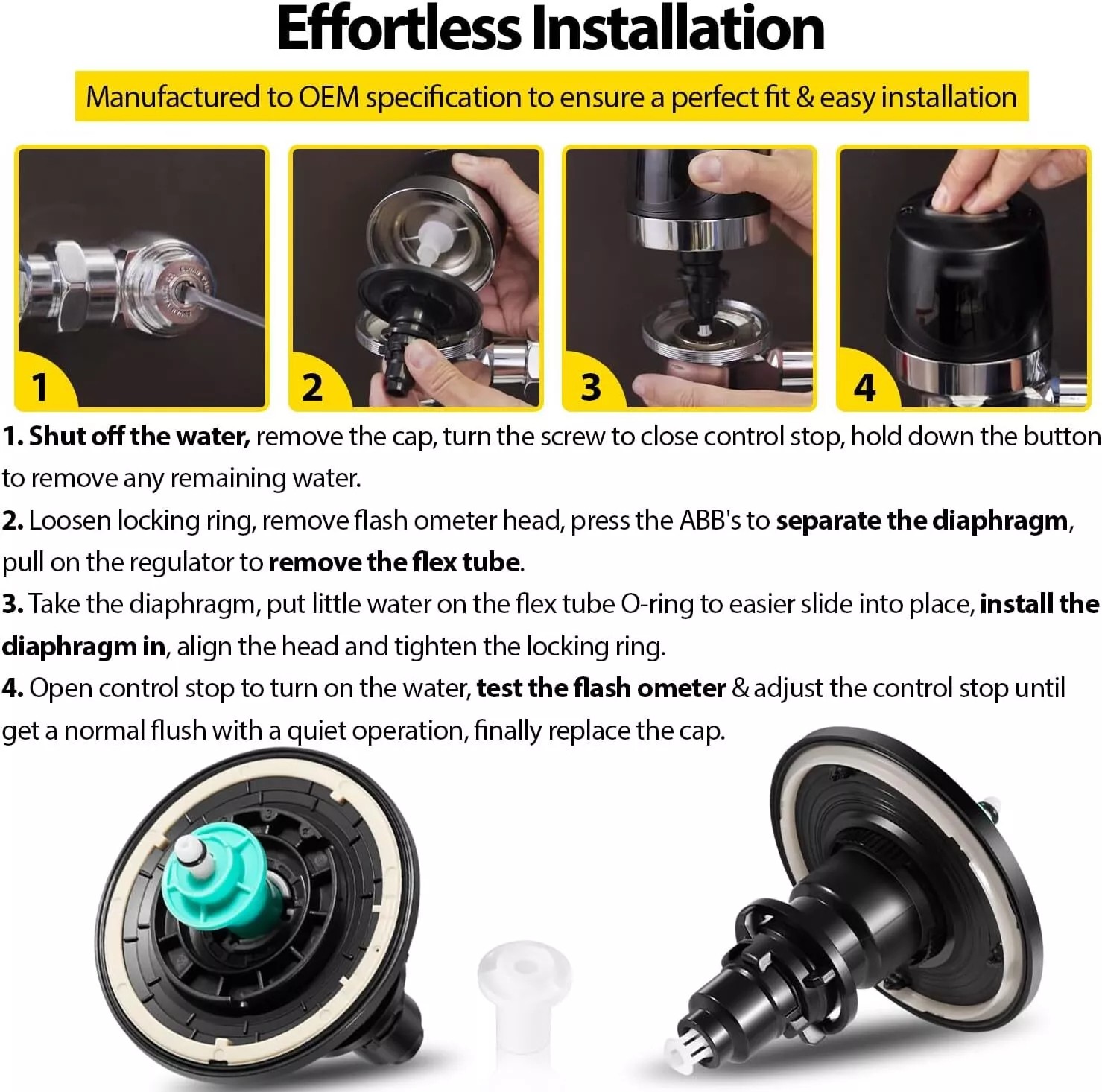 EBV-1020-A Flex Tube Diaphragm Kit for Sloan G2 Optima Plus Sensor Flushometers