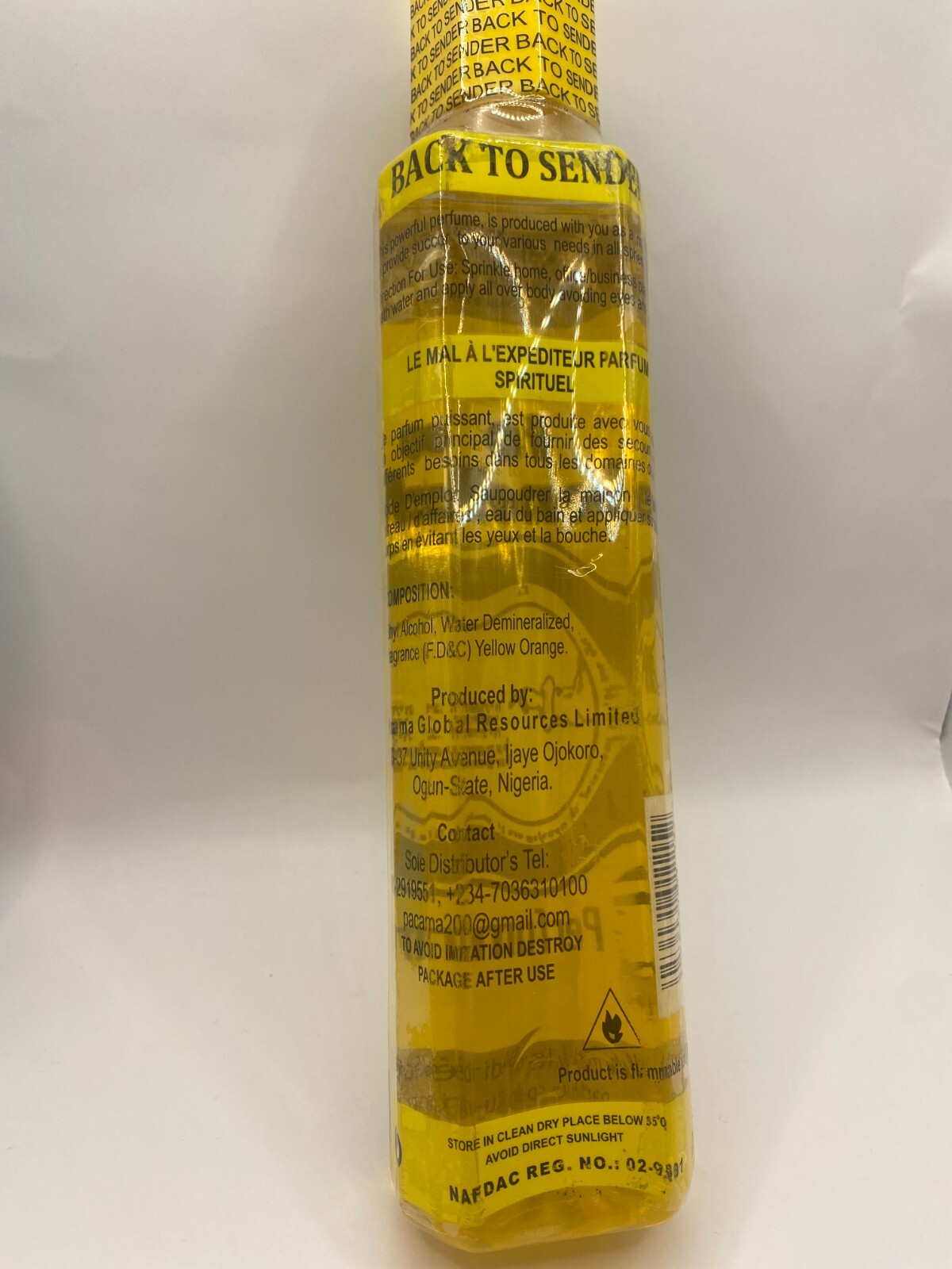 Back to sender spiritual perfume 500ml