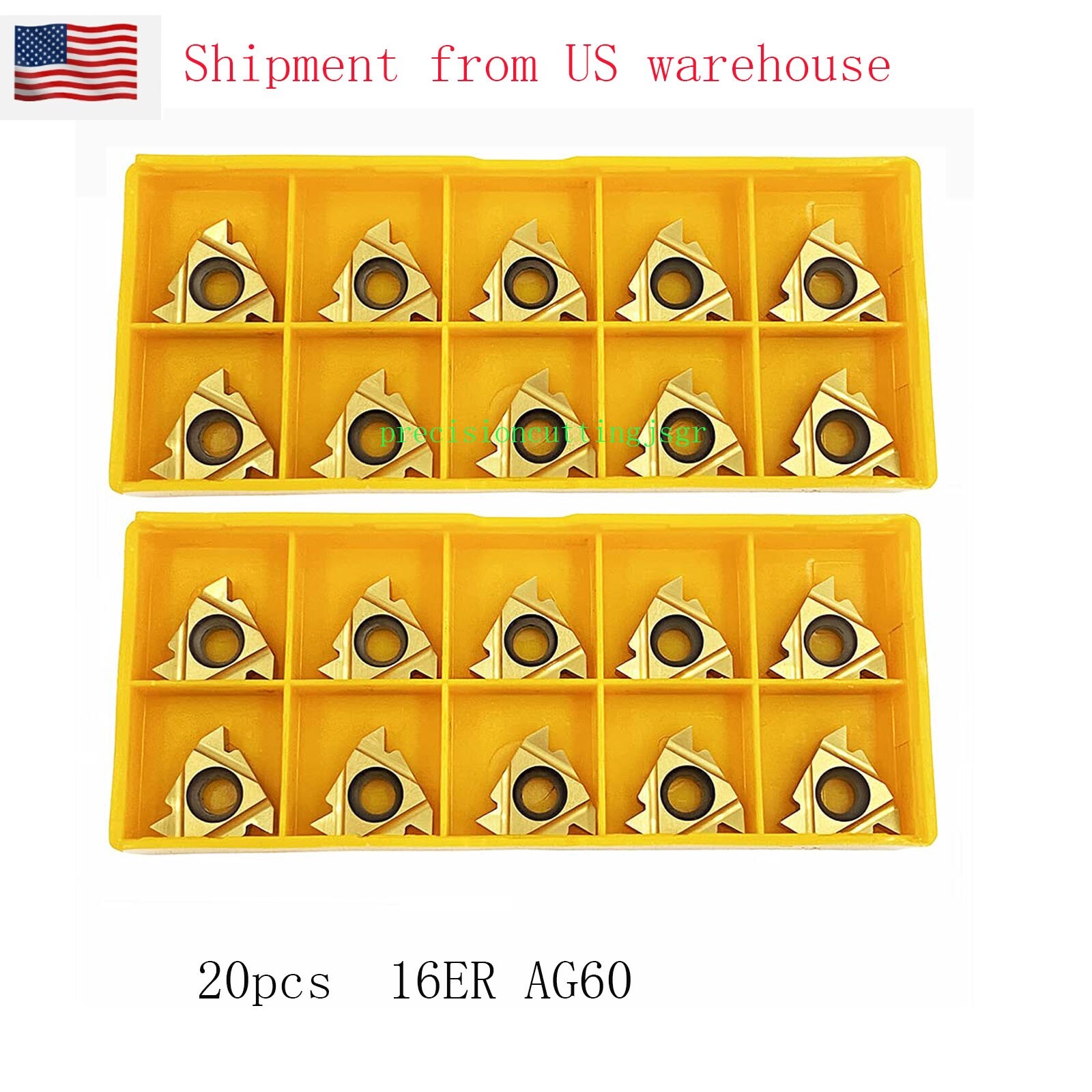 20pcs 16ER AG60 Carbide Insert Threading Inserts For SER1616H16 Lathe Holder New