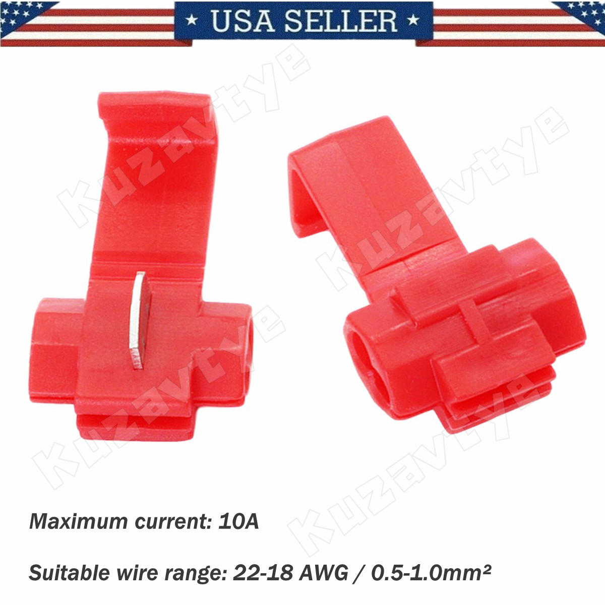 50/400Pc Insulated T-Tap Quick Splice Wire Connectors Snap Cable Crimp Terminals