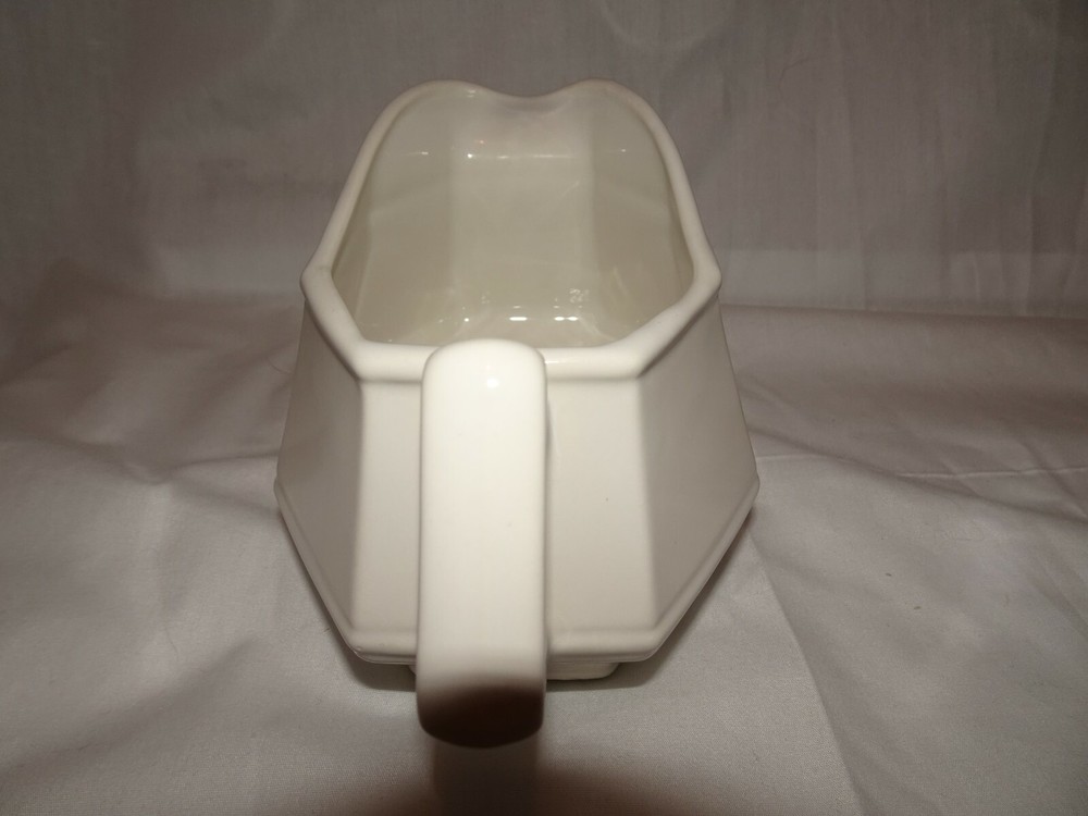 HOMER LAUGHLIN Off White Gravy Boat Octagon Shape Ceramic VGUC