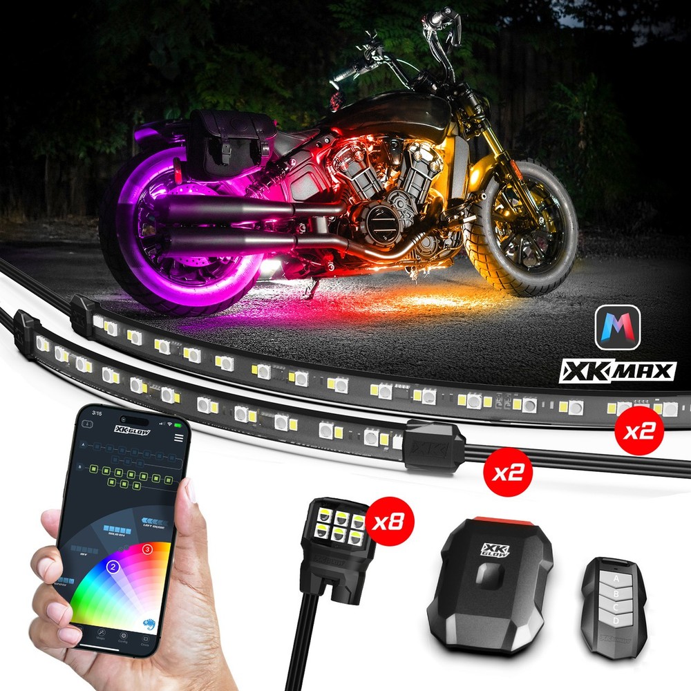 XKmax LED Motorcycle Accent Light Kit (Standard Engine + Underglow Kit)