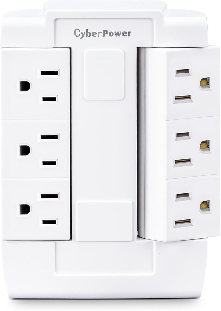 White 6 Outlet Swivel Wall Tap - Efficient Solution for Everyday Power Needs