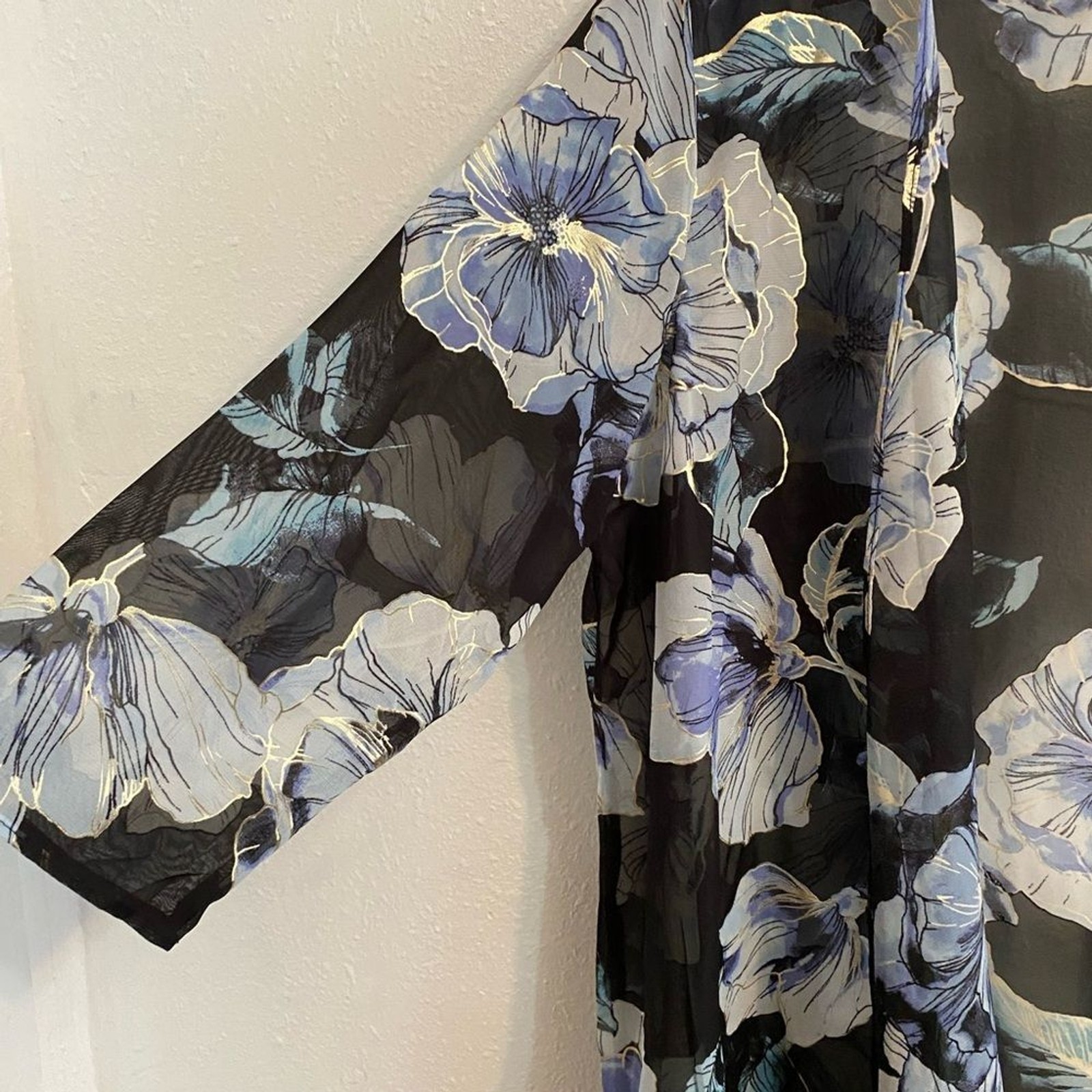 Boho Floral Sheer L Kimono Cottagecore Fairy Dainty Romantic Coquette b2-12