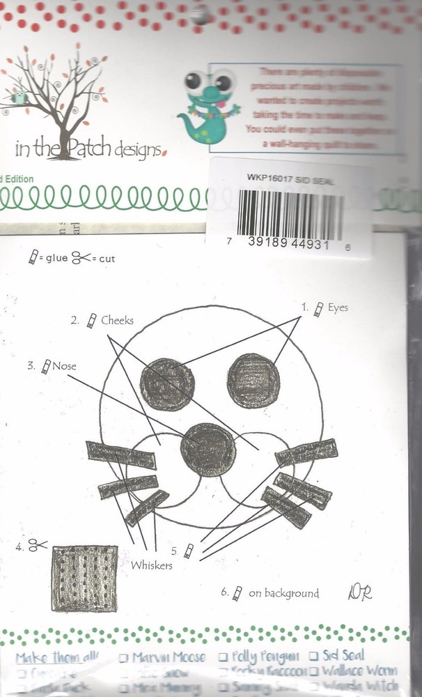 Kids in the Patch Kit Sid Seal Wall Hanging for Kids to Create