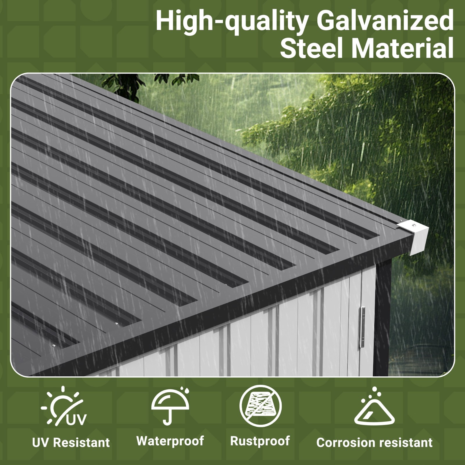 12x14 FT Outdoor Metal Storage Shed with Window,Lockable Metal Garden Tool Shed