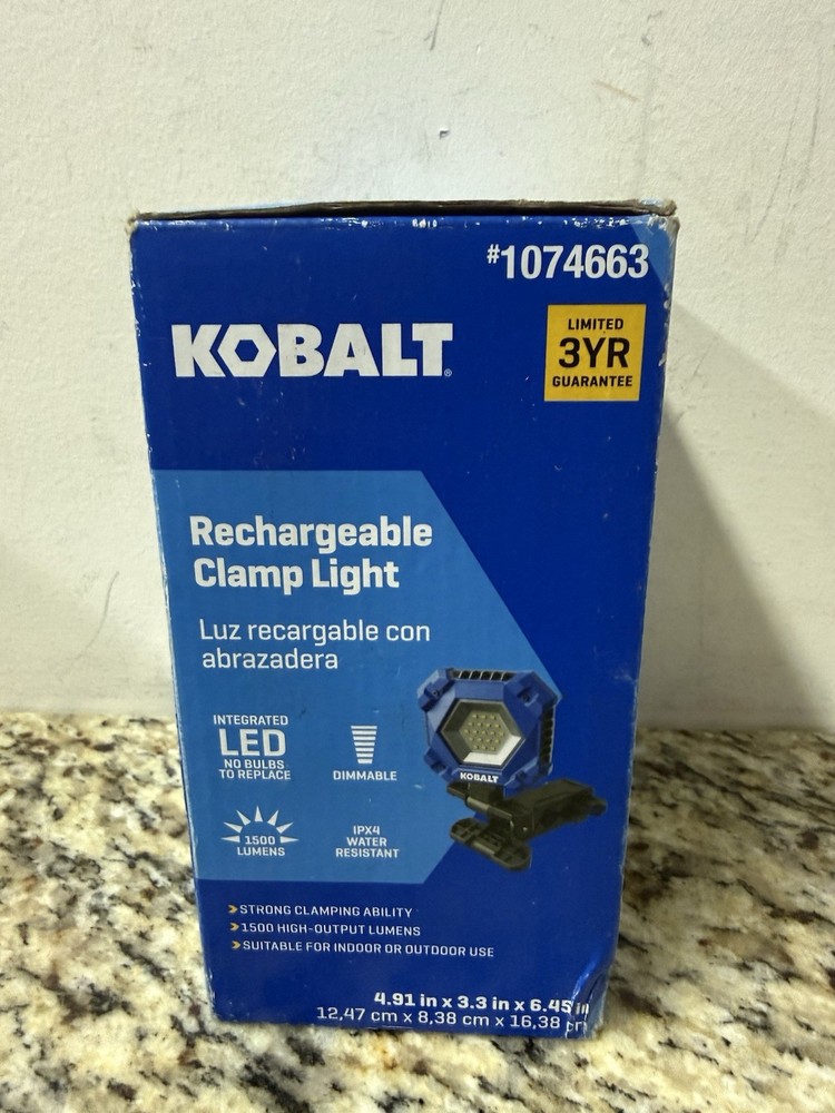 Kobalt 1074663 Rechargeable Clamp Light NEW (E12)