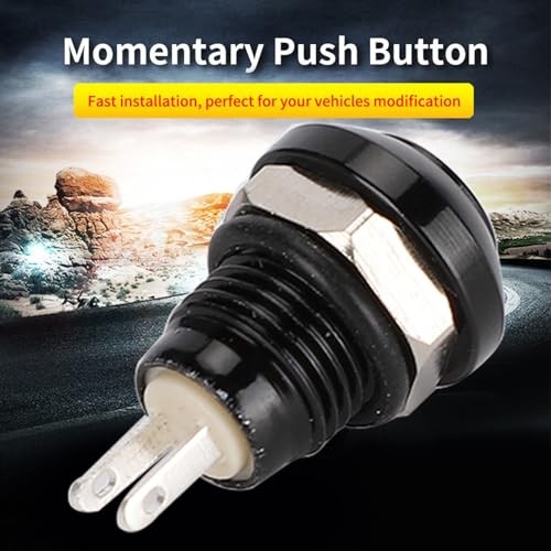 Momentary Push Button Switch, 1A 24V 8mm Mini No Lock Round Switch Mini Black